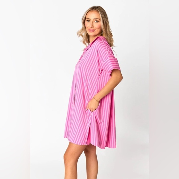 Buddy Love Dresses & Skirts - NWT Buddy Love Stevie Mini Shirt Dress - Bubble Gum Pink - Medium